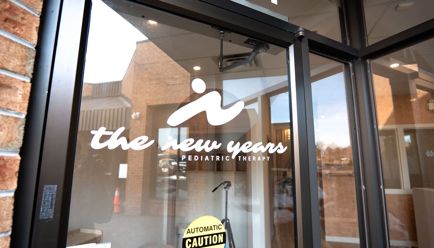 The front entrance with The New Years pediatric therapy signage